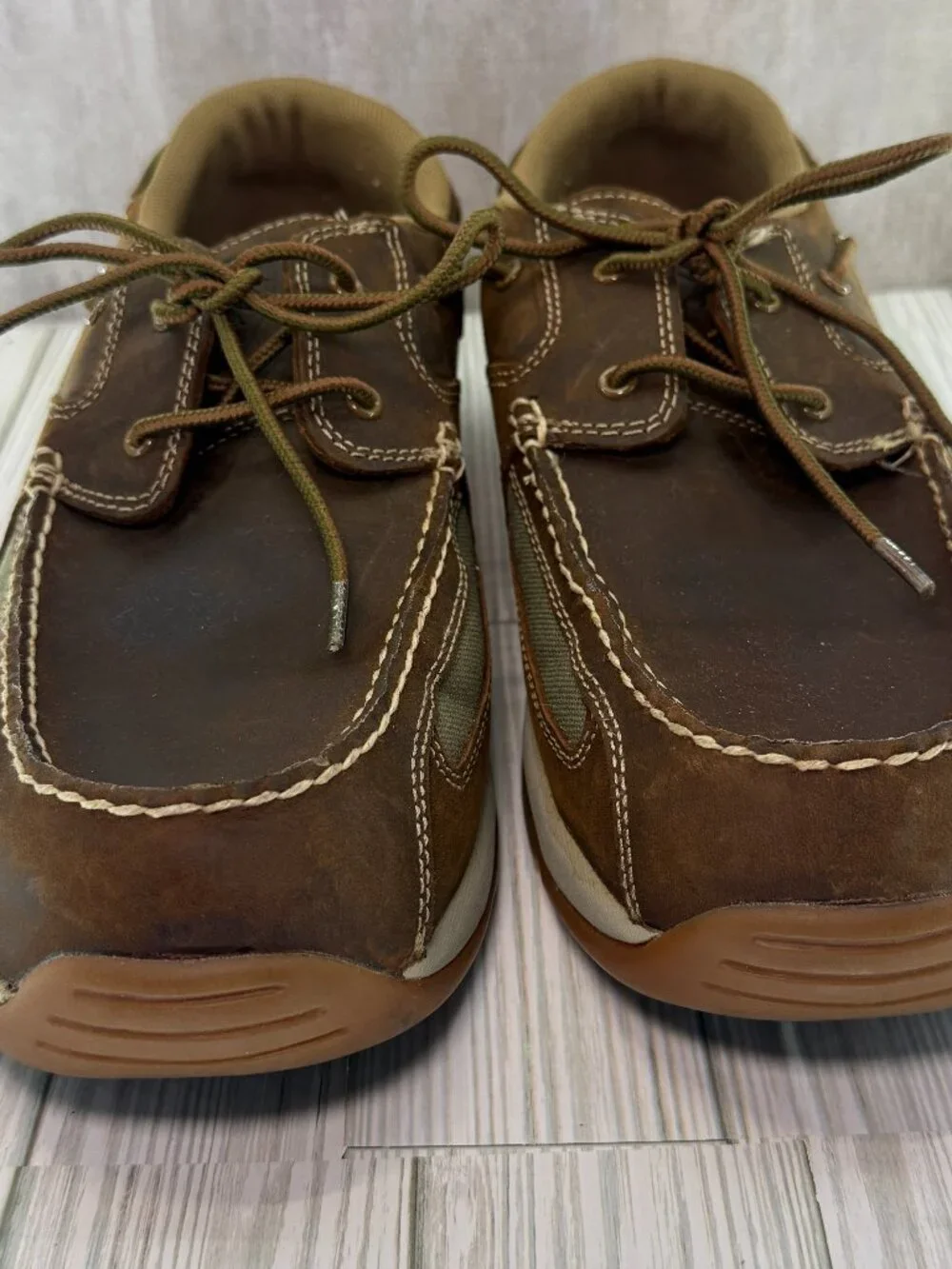 Irish Setter 3819 Boat Shoes Men's 14 Brown Leather Slip Resistant Casual Oxford